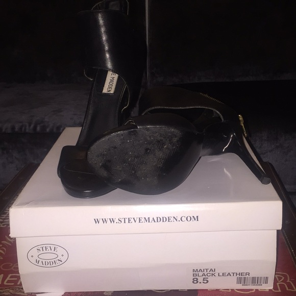 steve madden maitai open toe heels black - Picture 2 of 3
